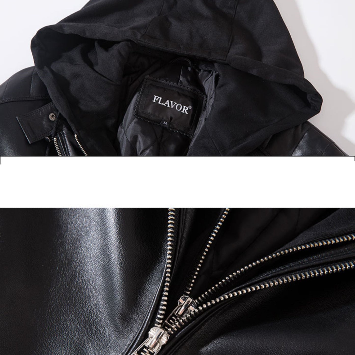 Leather Coat Trend Plus Cotton Hooded